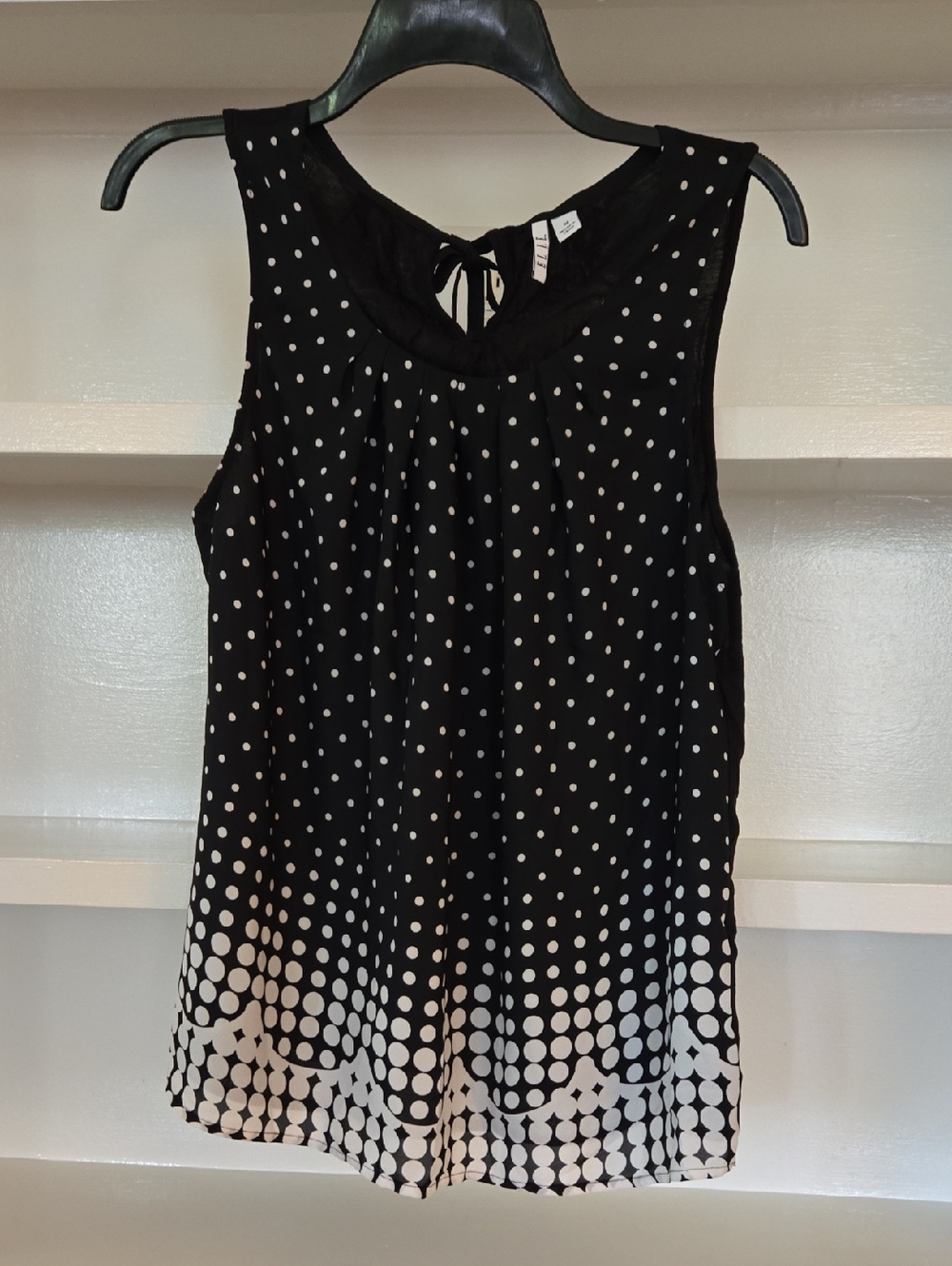 Elle Black and White Polka Dot Sleeveless Camisole